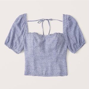 Abercrombie & Fitch Puff Sleeve Squareneck Top